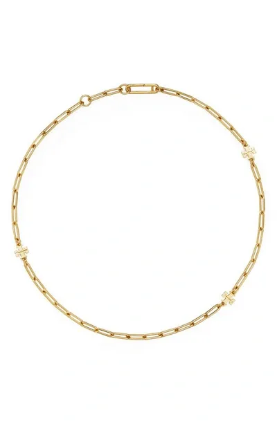 Tory Burch Good Luck Chain Necklace In Tory Gold