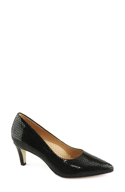 Marc Joseph New York Cortland Street Pump In Black Embossed Snake