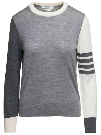 Thom Browne Rwb Striped Knitted Crewneck Jumper In Multi