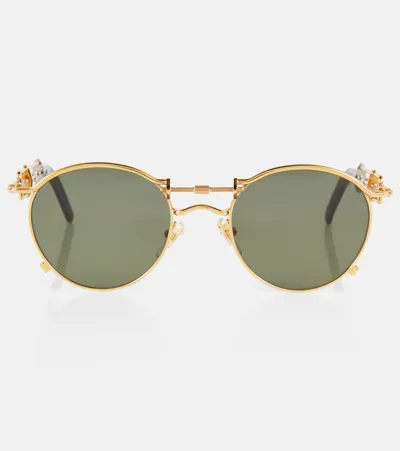 Jean Paul Gaultier X Karim Benzema 56-0174 Round Sunglasses In Gold