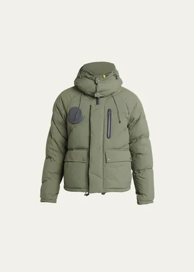 Moncler Genius Moncler X Pharrell Williams Men's Nylon Chestnut Puffer Coat In Dark Green