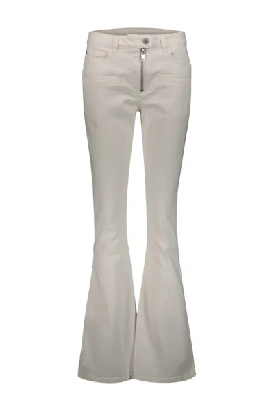 Courrèges Zip Detailed Flared Bootcut Jeans In White