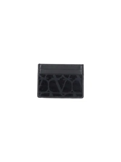 Valentino Garavani Card Holder "toile Iconographe" In Black