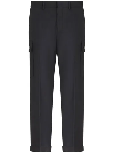 Etro Wool Trousers With Tucks In Blue