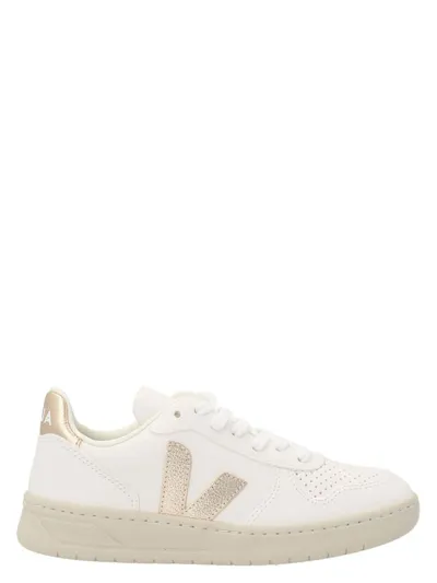 Veja V-10 Sneakers Gold In White