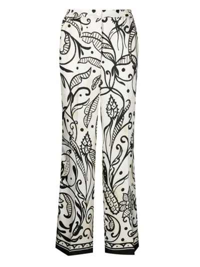 F.r.s For Restless Sleepers Palazzo Silk Pyjama Trousers In White