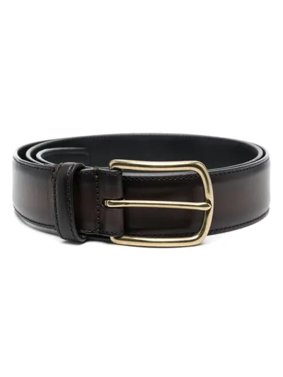 Officine Creative Strip 04 Leather Belt In Brown