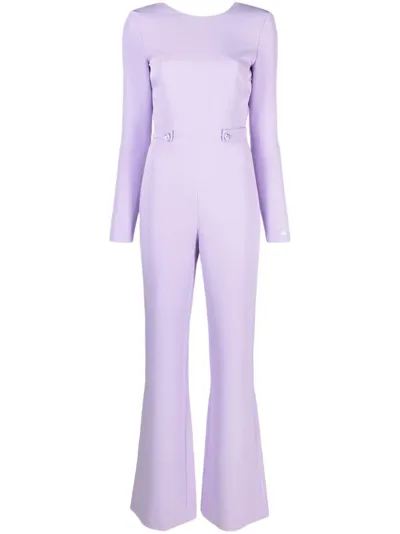 Chiara Ferragni Open-back Flared Jumpsuit In Purple