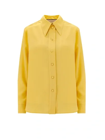 Gucci Crepe De Chine Shirt In Yellow