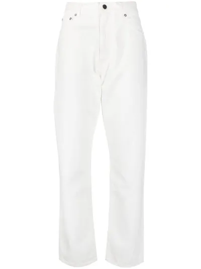 Loulou Studio Wular Straight-leg Ankle Denim Pants In White