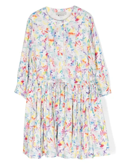 Stella Mccartney Rainbow Star Outline Skater Dress In Multicolour