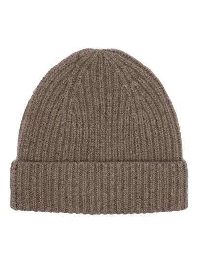 Mouleta Ribbed Cashmere Beanie In Brown