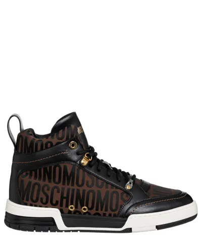 Pre-owned Moschino Sneaker High Herren Mm15064g1h10130a Brown - Black Schuhe Sneakers