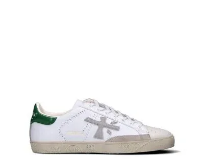 Pre-owned Premiata Shuhe  Mann Sneakers Trendy Bianco Naturleder Steven-6181-wgr-a025457