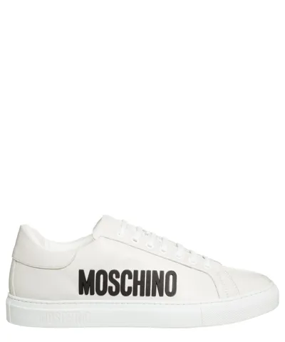 Pre-owned Moschino Sneaker Herren Serena Mb15862g1hgd110b White Leder Logo Schuhe