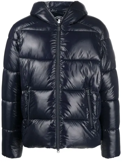 Save The Duck Glossy-finish Padded Jacket In Blue