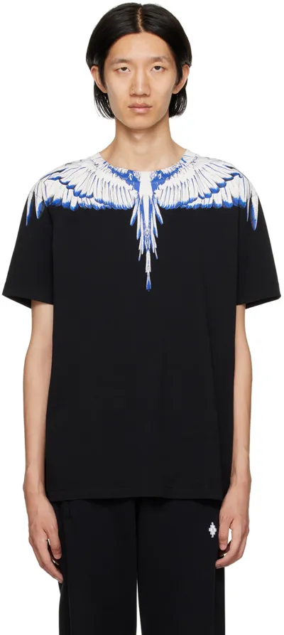 Marcelo Burlon County Of Milan Black Printed T-shirt In Black  