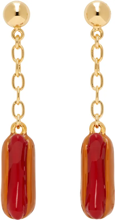 Marni Hot-dog Pendant Earrings In 00r30 Arabesque