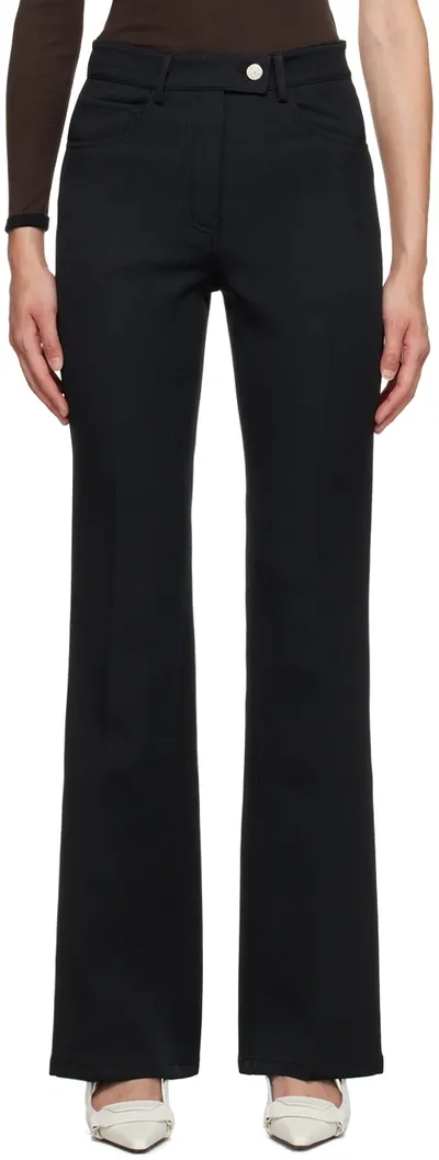 Courrèges Bootcut Pants With Classic Five-pocket Design In Black