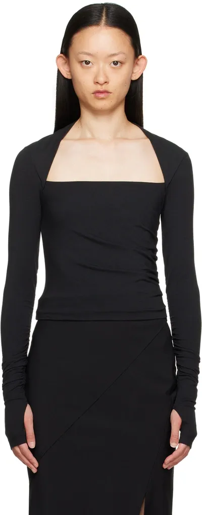 Helmut Lang Black Shrug Long Sleeve T-shirt In Black - 001