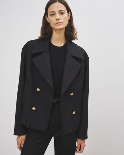 Nili Lotan Cleophee Short Db Coat In Black