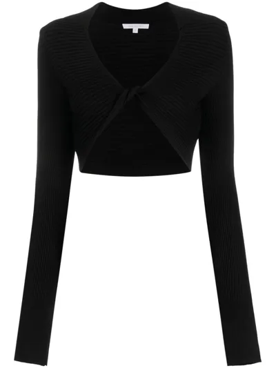 Patrizia Pepe Langarmshirt Mit U-ausschnitt In Black