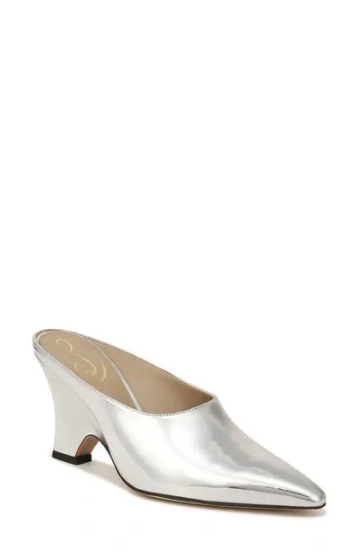 Sam Edelman Vonn Pointed Toe Mule In Soft Silver