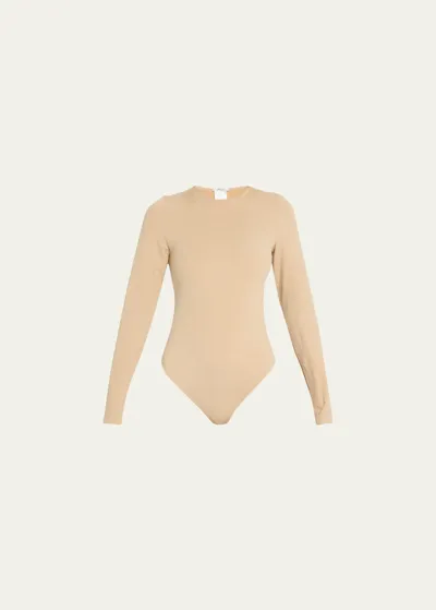 Wolford Beige Aurora Bodysuit In Cafe Au Lait