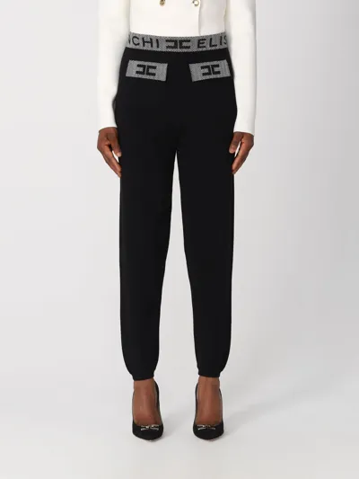 Elisabetta Franchi Knitted Joggers Pants In Black