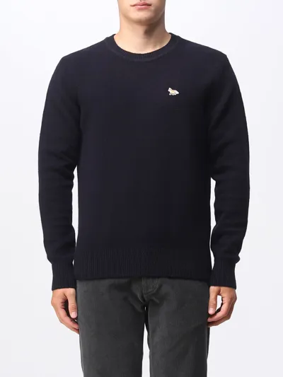 Maison Kitsuné Sweater In Wool In Navy