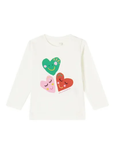 Stella Mccartney Baby Printed Cotton T-shirt In White