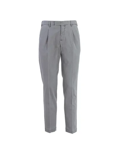 Pt01 Stretch Cotton Trousers In Grey