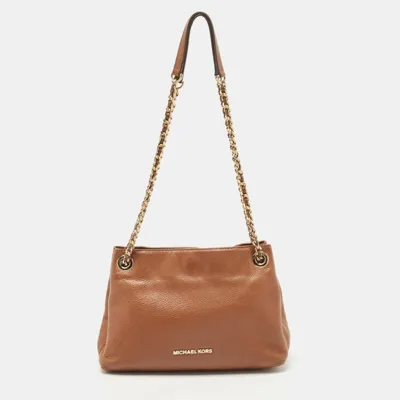 Pre-owned Michael Michael Kors Brown Leather Chain Shoulder Bag