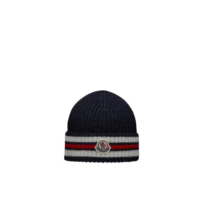 Moncler Kids' Bonnet En Laine Tricolore In Multicolor