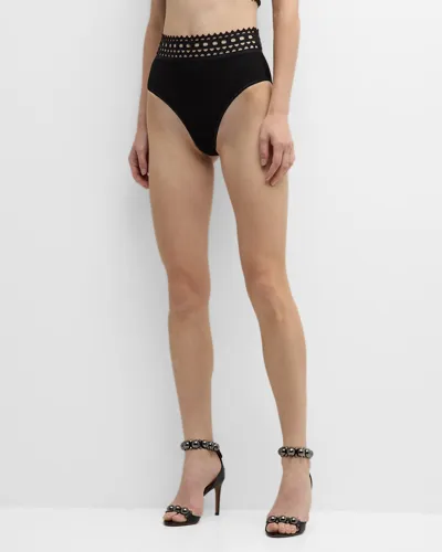 Alaïa Vienne Cheeky Knit Shorts In Black