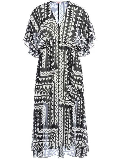 Eres Rivage Silk Midi Dress In Tribu Print