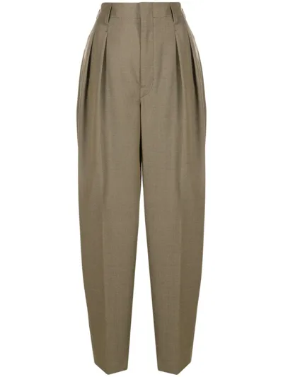 Lemaire Wide-leg Wool-blend Trousers In Grey