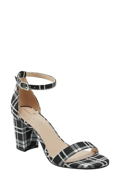 Bandolino Armory Ankle Strap Sandal In Black Plaid