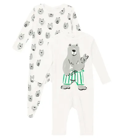 Stella Mccartney White Set For Baby Boy With Printed Bear