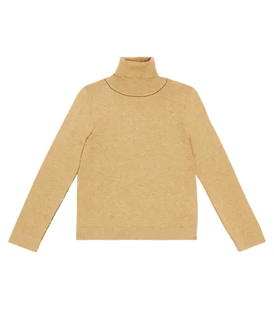 Morley Kids' Tyler Cotton-blend Turtleneck Sweater In Brown