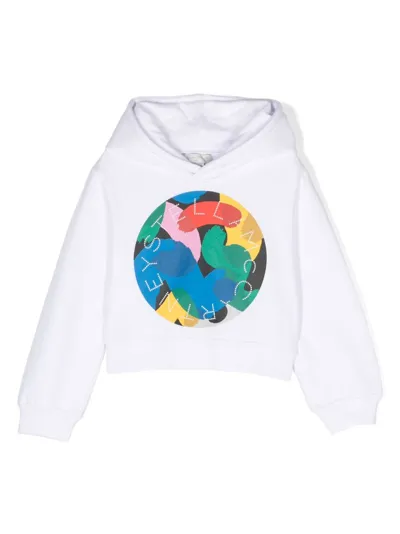 Stella Mccartney Kids' Graphic Logo-print Hoodie In White