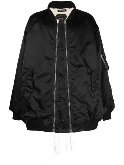 Nicolas Andreas Taralis Exposed-seam Zip-up Bomber Jacket In Black