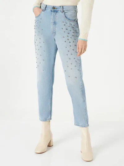 Mc2 Saint Barth Woman Jeans With Rhinestones