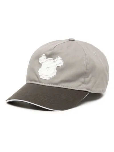 Mostly Heard Rarely Seen 8-bit Bear-motif Cotton Cap In Grey