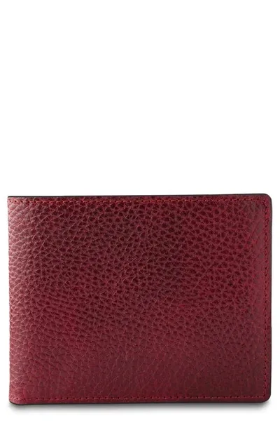 Bosca Roma Cobbled Leather Bifold Wallet In Bordeaux