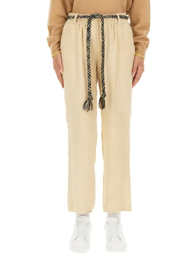 Alysi Velvet Pants In Ivory