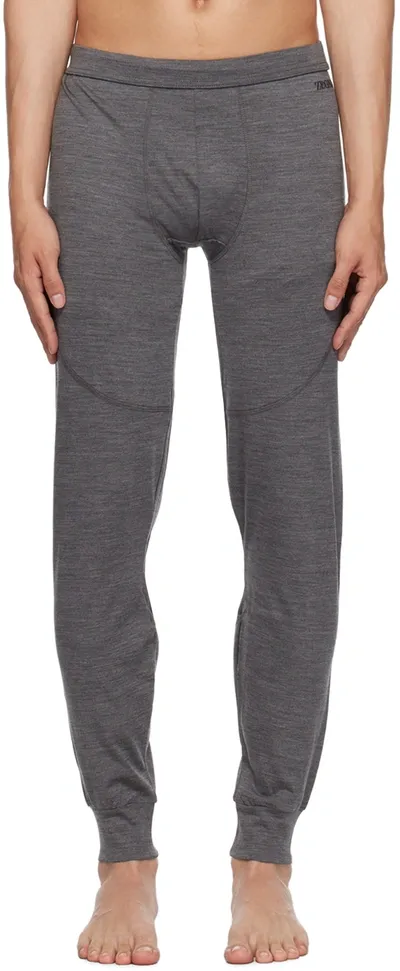 Zegna Gray Elasticized Sweatpants In 022 Grigio Melange