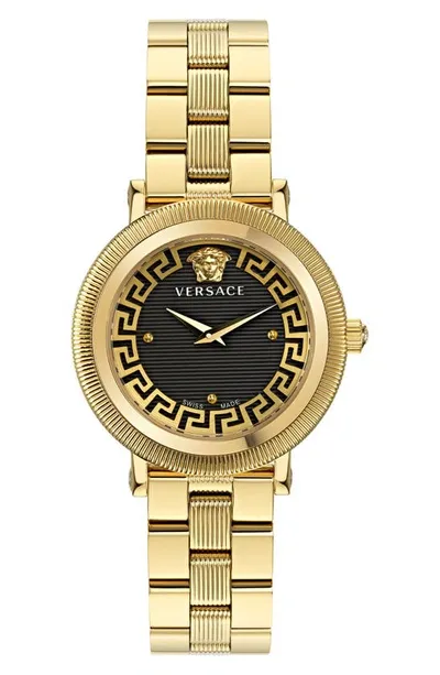 Versace Greca Flourish Bracelet Watch, 35mm In Ip Yellow Gold