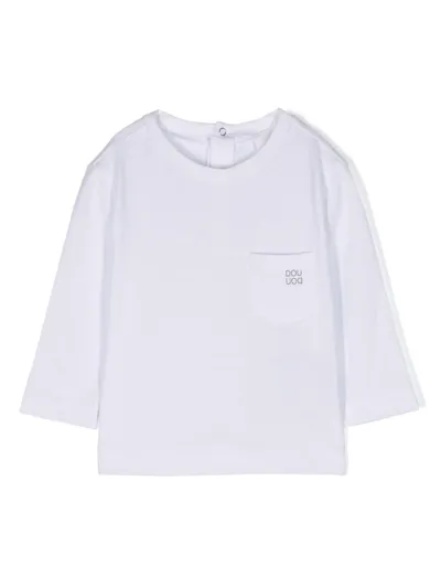 Douuod Babies' Logo-print Long-sleeve T-shirt In White