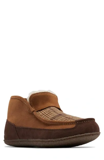 Sorel Manawan Ii Faux Fur Lined Slipper In Elk, Tobacco